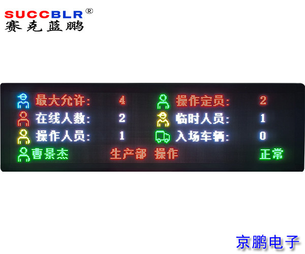 【門禁式定員監(jiān)控系統(tǒng)設(shè)備】賽克藍(lán)鵬SUCCBLR定員室外P4全彩LED顯示屏